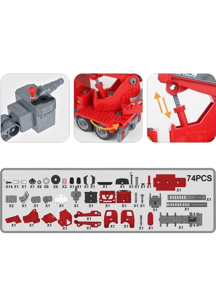 Diy Assembly Işıklı Sesli Sök Tak Itfaiye Aracı