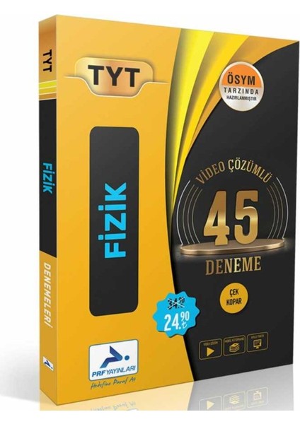 Paraf Yayınları TYT Fizik Deneme Video Çözümlü 45 Deneme