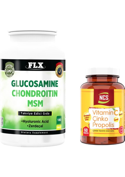 Glucosamine Chondroitin Msm 180 T + Vitamin C Çinko Propolis 60 Tablet