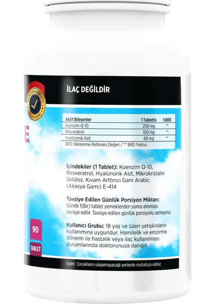 Coenzyme Q-10 200 mg 90 Tablet + Vitamin C Çinko Propolis 60 Tablet