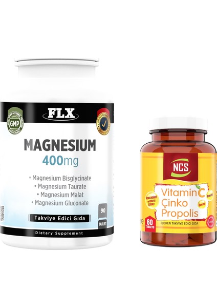 Magnesium 90 Tablet + Vitamin C Çinko Propolis 60 Tablet