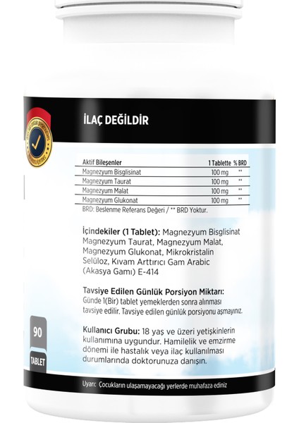 Magnesium 90 Tablet + Vitamin C Çinko Propolis 60 Tablet