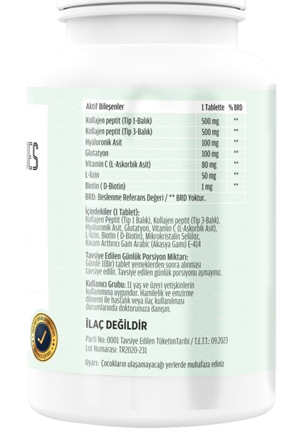 Vitamin C Çinko Propolis 120 Tablet + Collagen Tip 1-3 180 Tablet