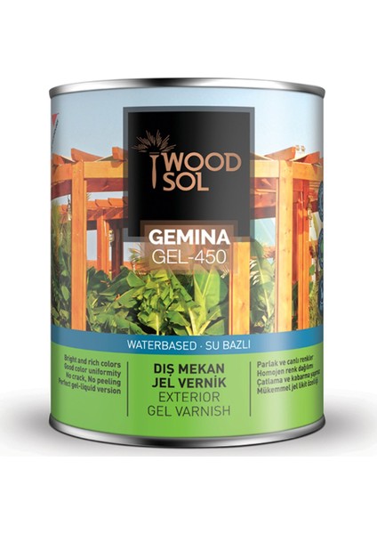 Gemina Dış Mekan Ahşap Jel Vernik 0.75 Lt 1563 Walnut