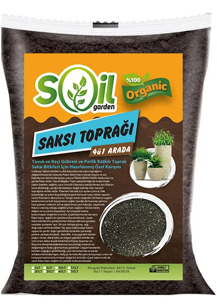 Garden Torf Saksı Toprağı 4 `ü 1 Arada  10 lt