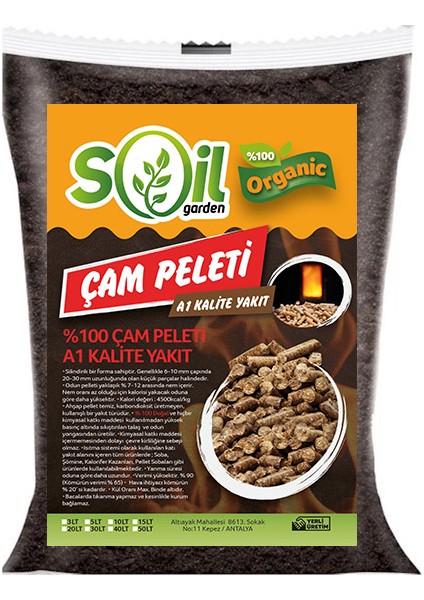 Garden %100 Çam Peleti A1 l Yakıt Için 10 lt