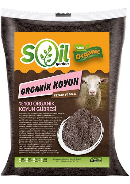 Garden %100 Organik Hayvansal Gübre 20 lt Koyun Gübresi