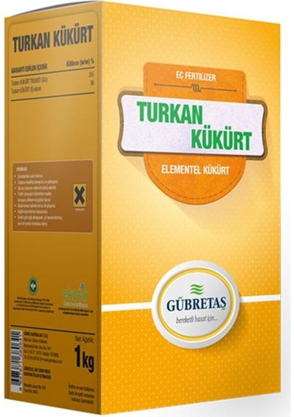 Turkan Kükürt 1 kg Ürün Hologramlı Paket