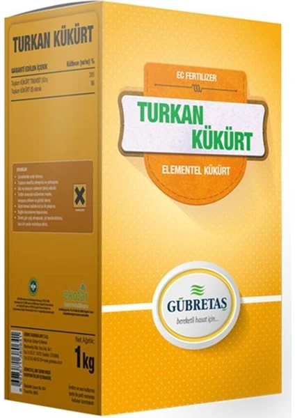 Turkan Kükürt 1 kg  Ürün Hologramlı Paket