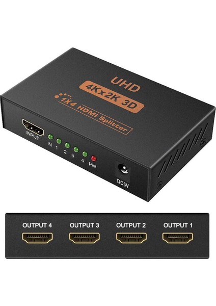 Triline 4K Ultra Hd 3D 4 Port HDMI Splitter Çoğaltıcı