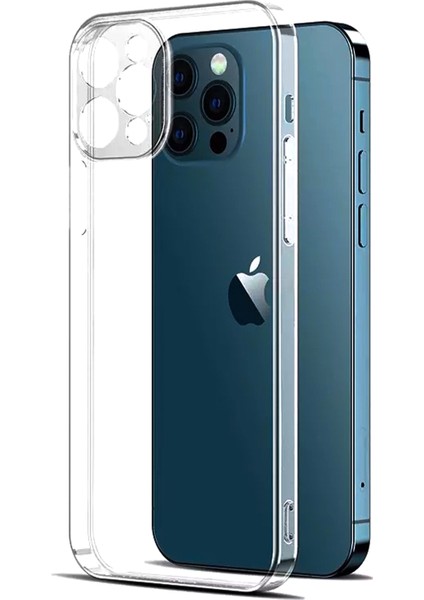 Apple iPhone 12 Mini Kılıf Şeffaf 3D Kamera Lens Korumalı Tıpalı Şarj Korumalı Silikon