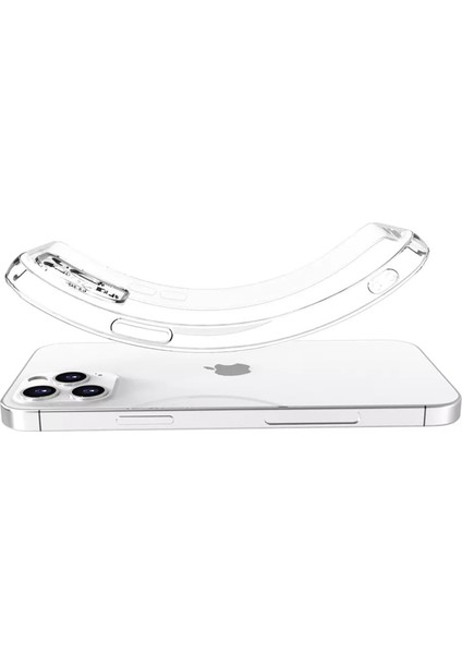 Apple iPhone 12 Mini Kılıf Şeffaf 3D Kamera Lens Korumalı Tıpalı Şarj Korumalı Silikon