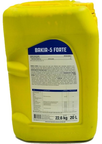 Bakır-5 Forte - Sıvı Gübre 20 Lt