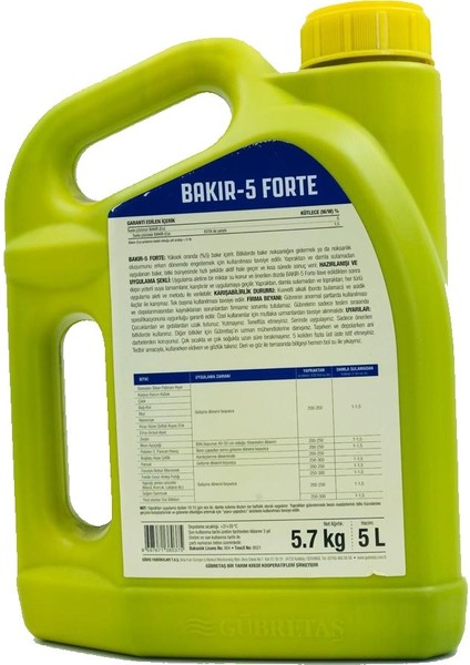 Bakır-5 Forte 5 Lt