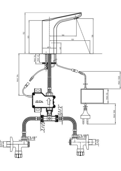 Luna Fotoselli Lavabo Bataryası, Elektrikli, T Adaptörlü 108108054 fiyatları