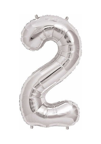 Gümüş Folyo Balon Sayılı Helyum Balon 100 cm Dev Boy 2