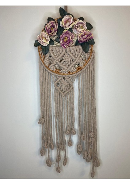 Makrome Sepetli Duvar ve Kapı Süsü