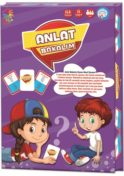 Anlat Bakalım Eğitici Eglenceli Oyun Kartları 64 Parça