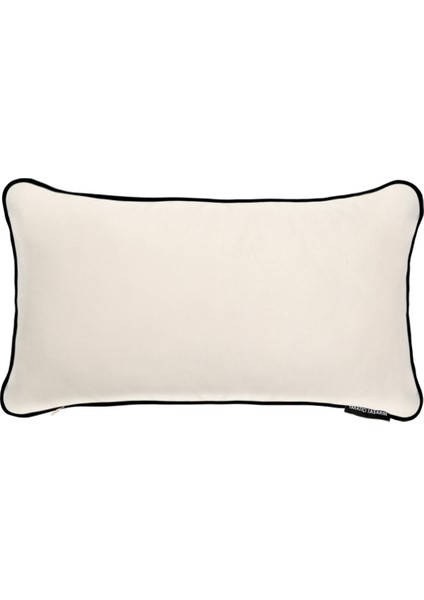 Dikdörtgen Biyeli Kırlent Yastık Kılıfı Ekru Rengi 50X30