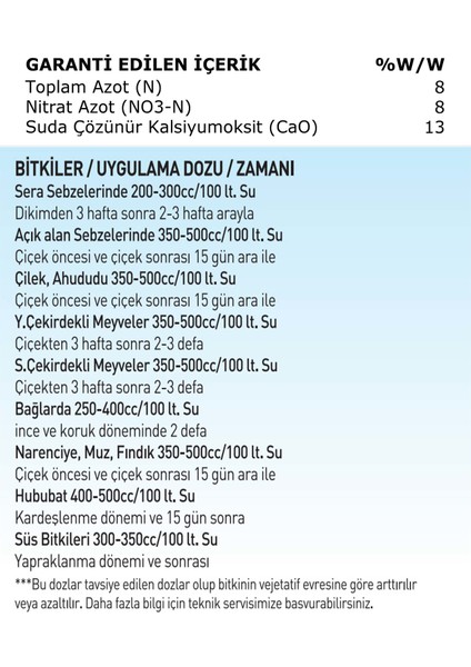 Xtra Ca Azotlu Sıvı Kalsiyum Gübresi 5 Lt fiyatları