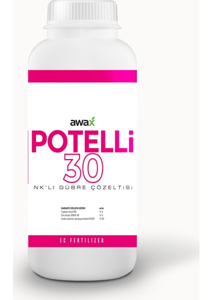 Potelli 30 Iri Dolgun ve Tatlı Meyveler Için Potaslı Sıvı Gübre 1 lt
