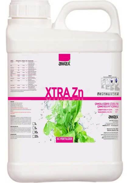 Xtra Zn Çinko Sülfat Sıvı Gübre 5 Lt