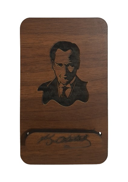 Atatürk Resimli Masa Üstü Telefon Tutucu Stant