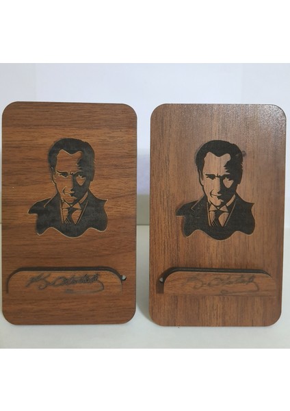 Atatürk Resimli Masa Üstü Telefon Tutucu Stant