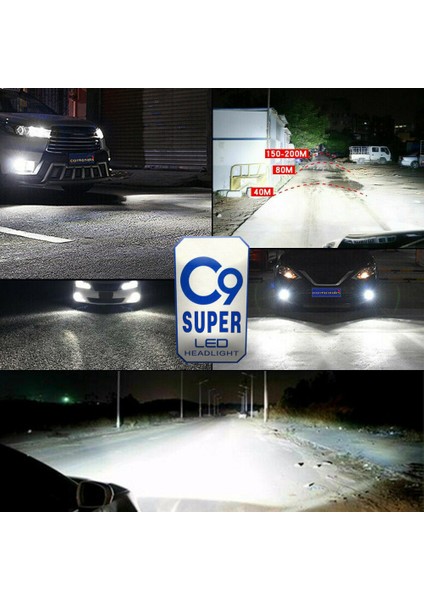 Ultra Beyaz LED Xenon Soğutuculu Far Ampulü 9400 Lümen 6000K H7
