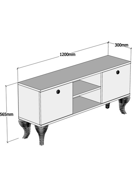 FERNISO Tv Sehpası 120 cm Çam Modern Ayak