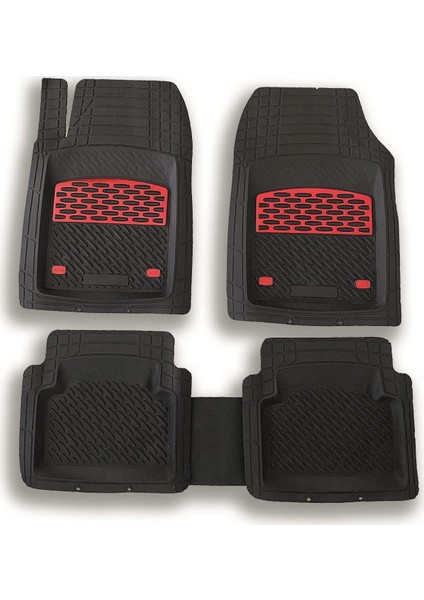 Safir Hyundai Santa Fe 2001 2006 Krom Kırmızı 3D Paspas
