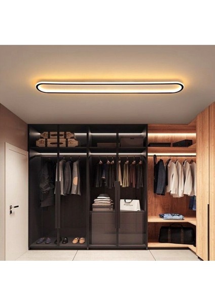 Modern LED Elips Dekoratif Plofonyer Avize 80CM 3000K Günışığı Sarı Işık