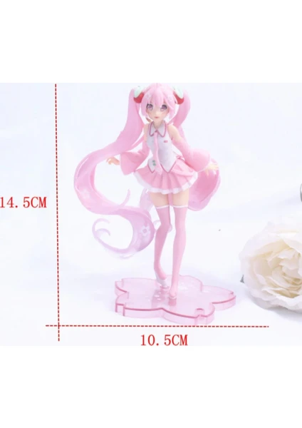 Anime Pembe Sakura Figür Oyuncak  (14 cm)