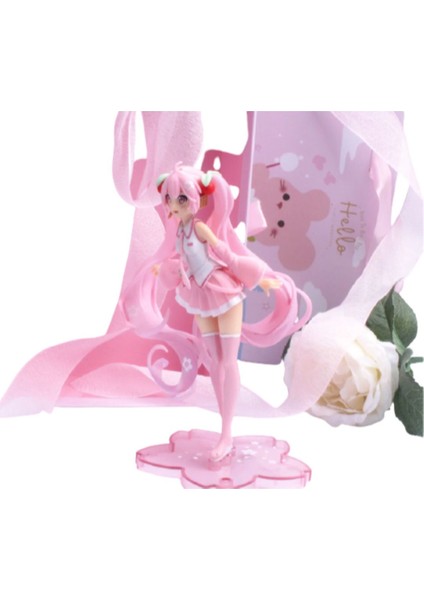 Anime Pembe Sakura Figür Oyuncak (14 cm)