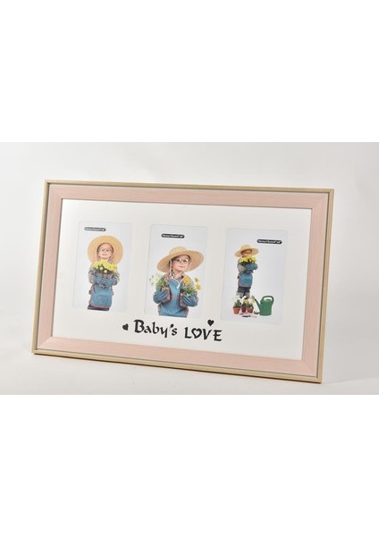 Srebıanca Seta Frame 2 Li Kalpli Fotoğraf Çerçevesi Pastel Pink