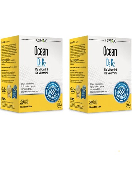 D3 K2 Vitamin Damla 20 ml X2 Adet