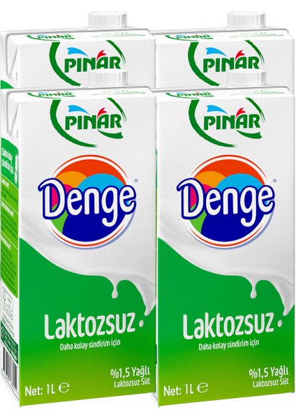 Denge Laktozsuz Süt 1 Lt x 4'lü Paket