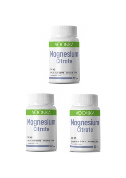 Magnezyum Sitrat 200 Mg 62 Tablet x 3 Adet