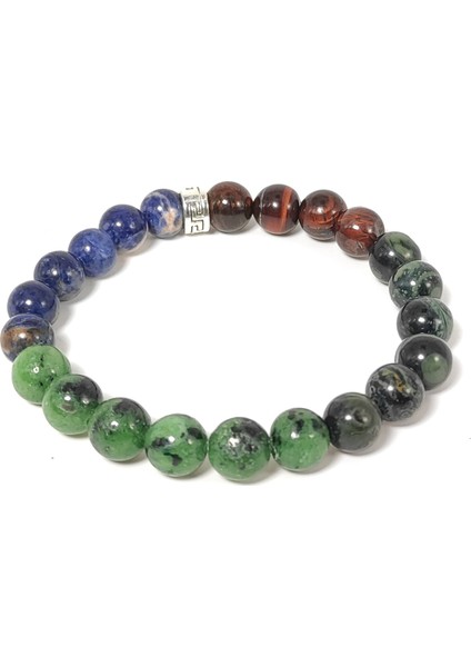 Anyolit Sodalit Kanbaba Jespar Kaplangözü Elastik Bileklik 8 mm 18 cm