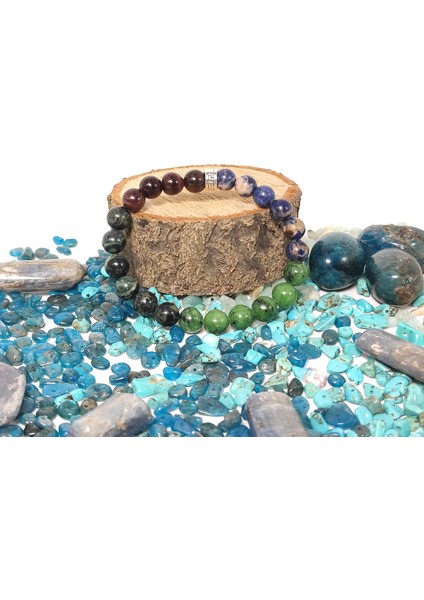 Anyolit Sodalit Kanbaba Jespar Kaplangözü Elastik Bileklik 8 mm 18 cm fiyatları