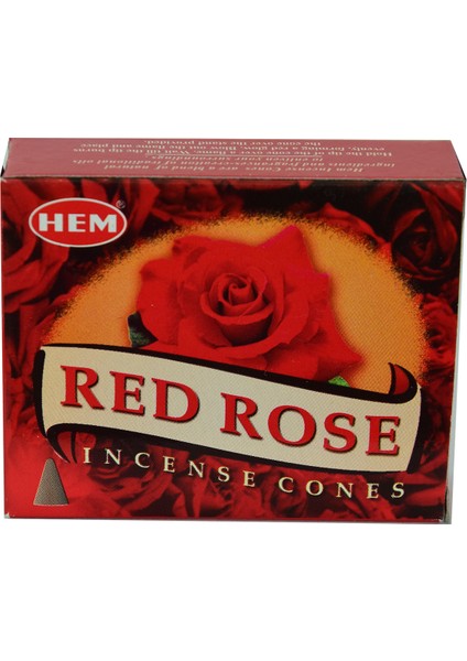 Hem Tütsü Kırmızı Gül Kokulu 10 Konik Tütsü - Red Rose