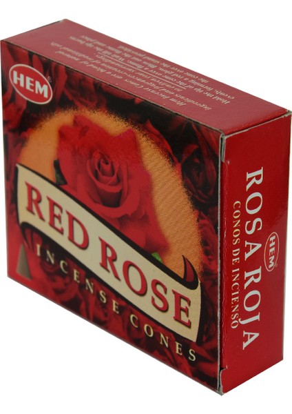 Hem Tütsü Kırmızı Gül Kokulu 10 Konik Tütsü - Red Rose