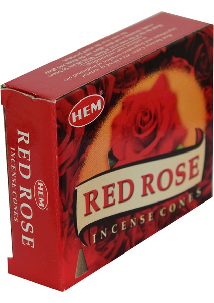 Hem Tütsü Kırmızı Gül Kokulu 10 Konik Tütsü - Red Rose