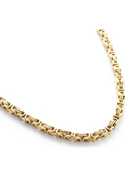 Erkek Çelik Gold Detay Kolye