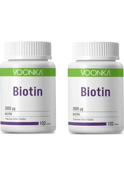 Biotin 2500 mcg 102 Tablet x 2 Adet