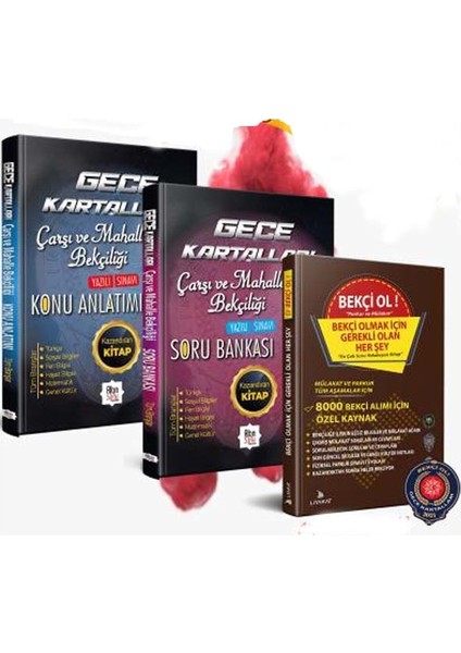 3'lü Set Gece Kartalları Çarşı ve Mahalle Bekçiliği Alımına Özel Hazırlık Konu Anlatımı + Soru Bankası + Bekçi Rehber 2021