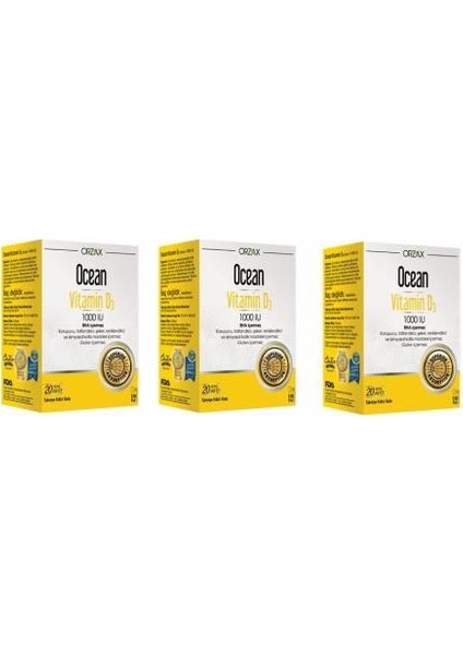 Ocean Vitamin D3 1000 Iu Sprey 20 ml x 3