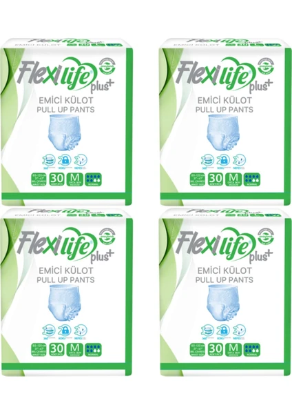 Flexilife Plus Emici Külot Orta Boy Medium Hasta Bezi  30'lu x 4