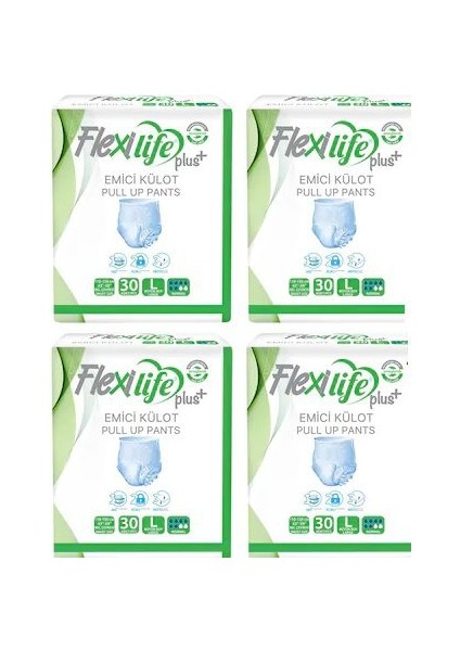 Flexilife Plus Emici Külot Büyük Boy Large Hasta Bezi 30'lu x 4