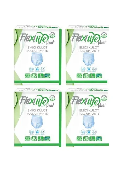 Flexilife Plus Emici Külot Büyük Boy Large Hasta Bezi 30'lu x 4